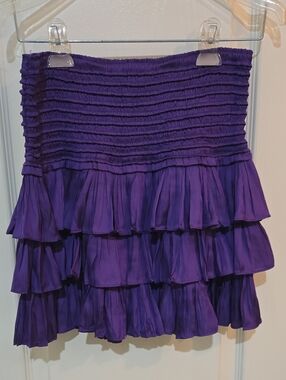 Reset By Jane Purple Ruffle Mini Skirt Womens Medium